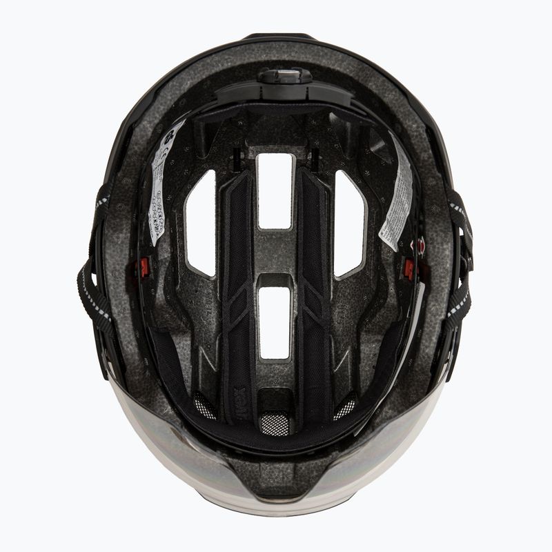 Cyklistická helma UVEX Stride Visor black matt/litemirror silver 5