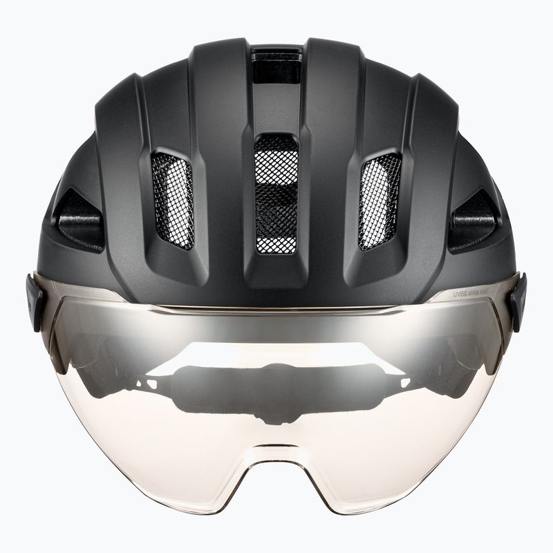 Cyklistická helma UVEX Stride Visor black matt/litemirror silver 2