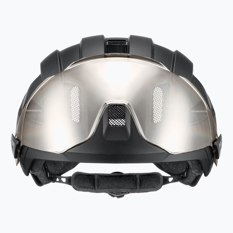 Cyklistická helma UVEX Stride Visor black matt/litemirror silver 3