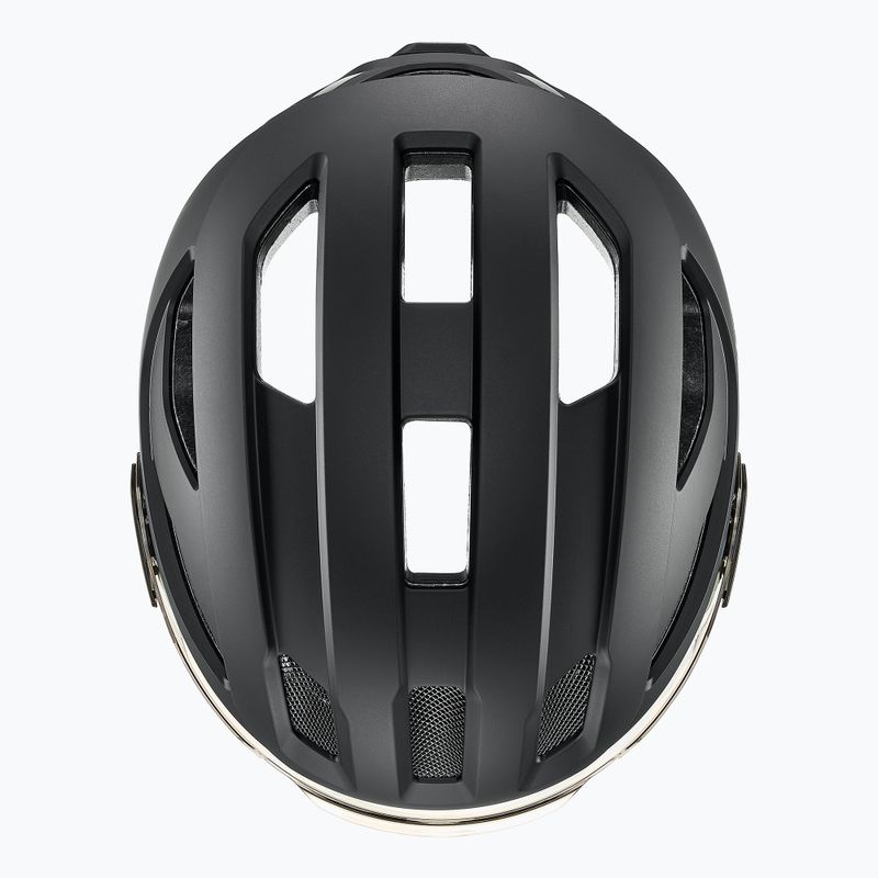 Cyklistická helma UVEX Stride Visor black matt/litemirror silver 6