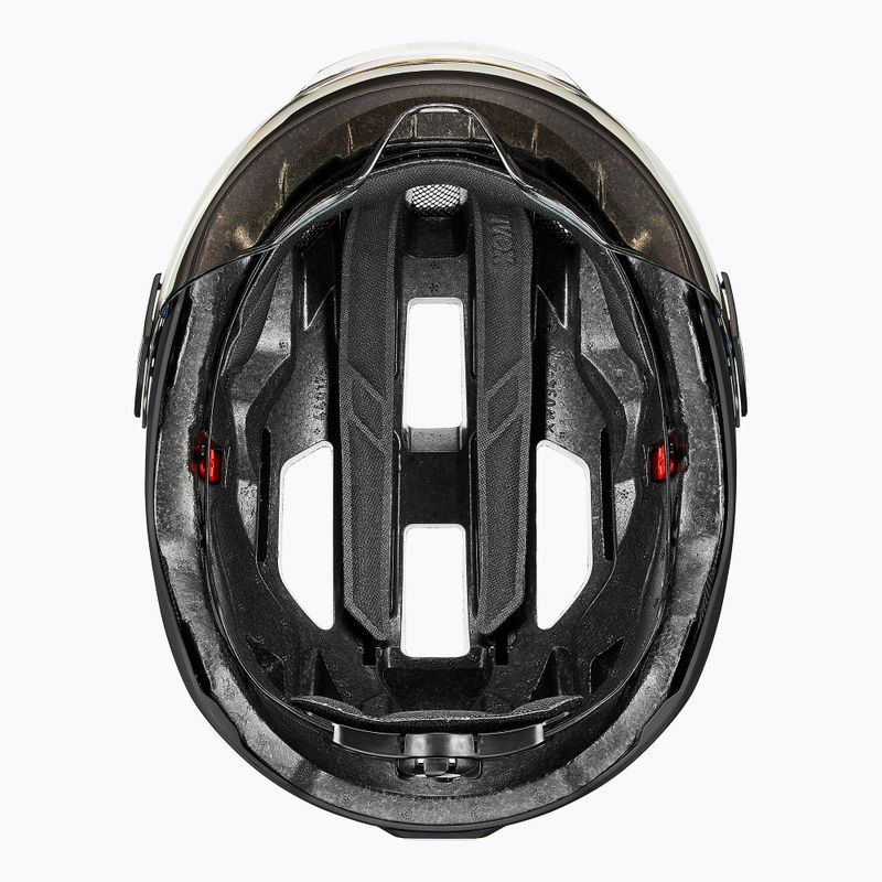Cyklistická helma UVEX Stride Visor black matt/litemirror silver 7