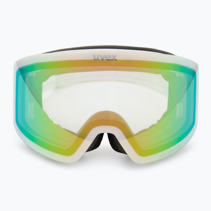 Lyžařské brýle UVEX Provoqe V white matt/vario green mirror 2