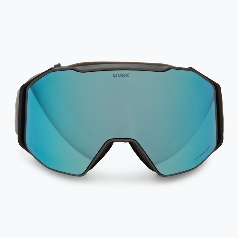 Lyžařské brýle UVEX Gravity FM rhino matt/mirror ice/green/clear 2