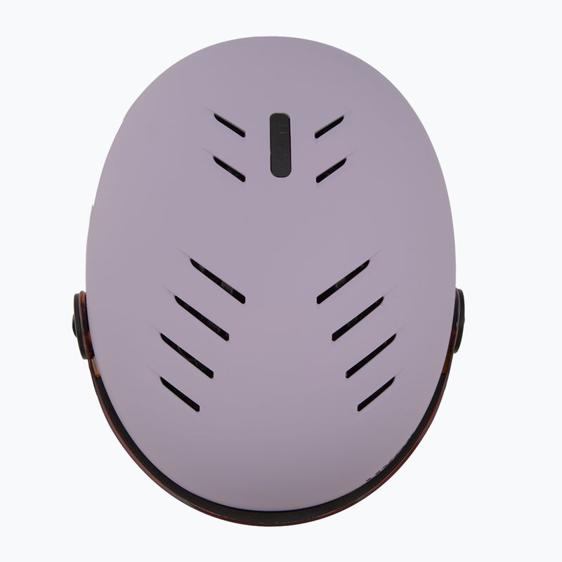 Dětská lyžařská helma UVEX Rocket Visor Jr cool lavender abstract matt/mirror silver/laser gold 6