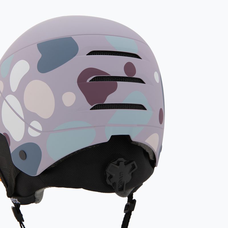 Dětská lyžařská helma UVEX Rocket Visor Jr cool lavender abstract matt/mirror silver/laser gold 8