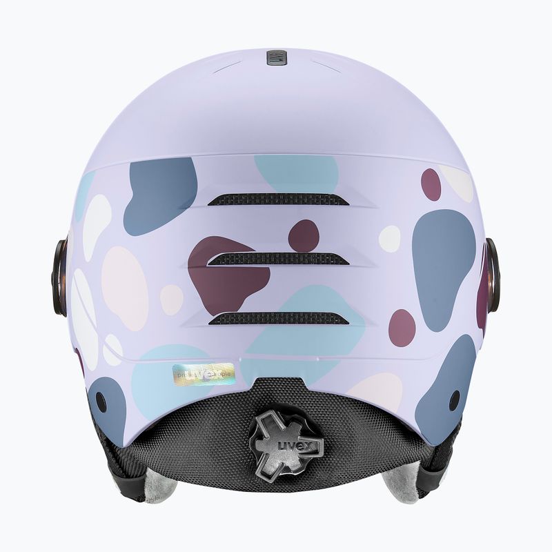 Dětská lyžařská helma UVEX Rocket Visor Jr cool lavender abstract matt/mirror silver/laser gold 4