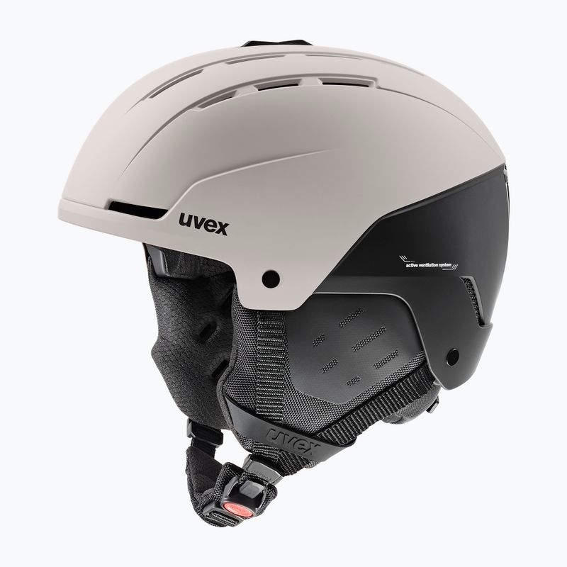 Lyžařská helma UVEX Stance warm grey/black matt