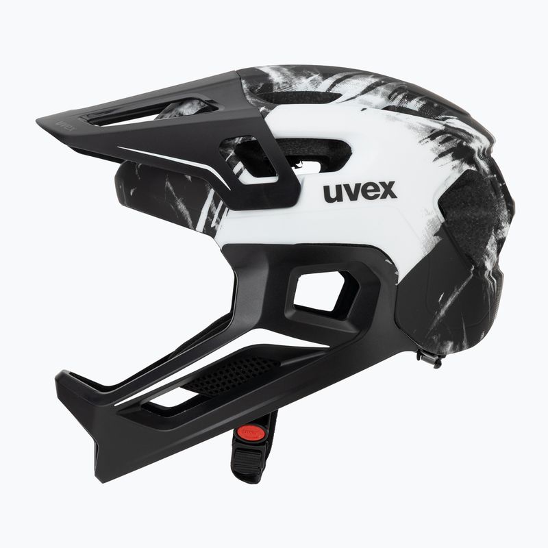 Dětská cyklistická helma UVEX React Fullface Jr black/white matt 3