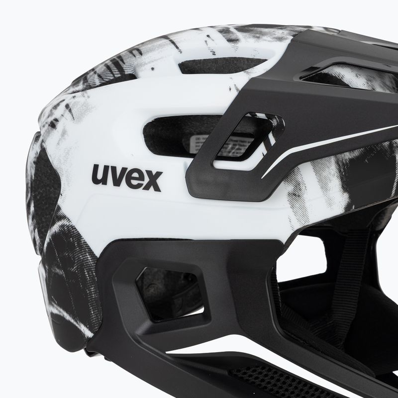 Dětská cyklistická helma UVEX React Fullface Jr black/white matt 7