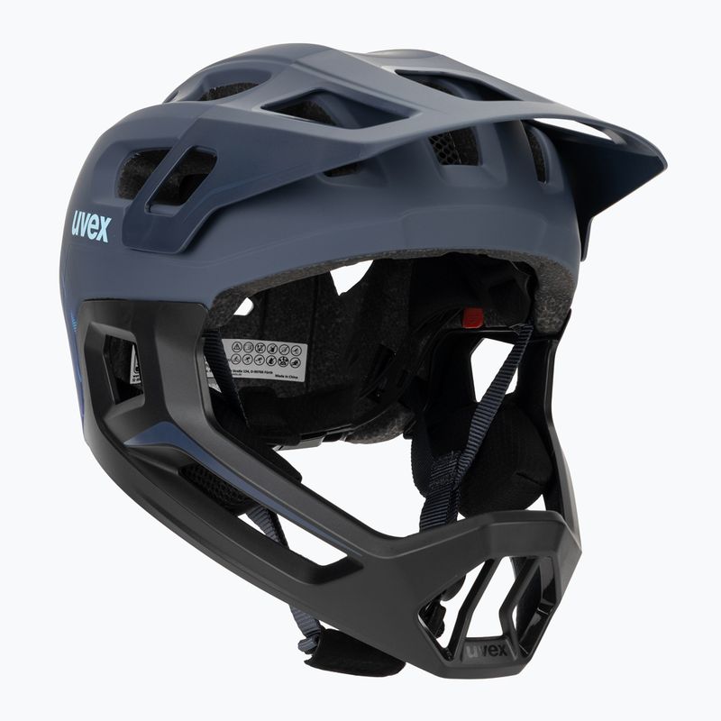 Dětská cyklistická helma UVEX React Fullface Jr dusk blue matt