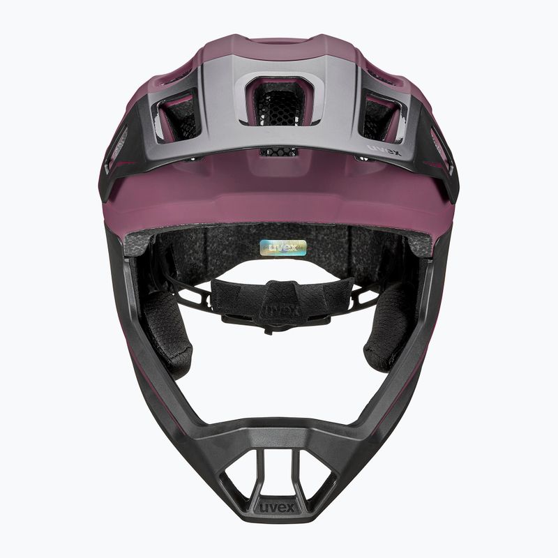 Dětská cyklistická helma UVEX React Fullface Jr cranberry matt 3