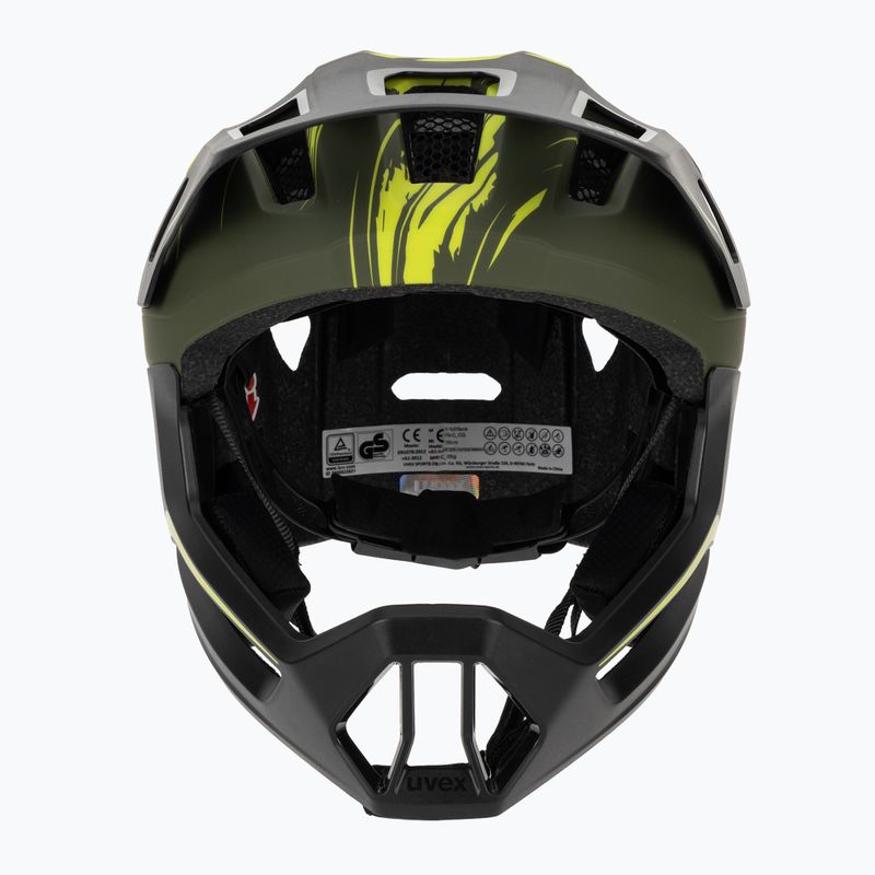 Dětská cyklistická helma UVEX React Fullface Jr dark olive matt 2