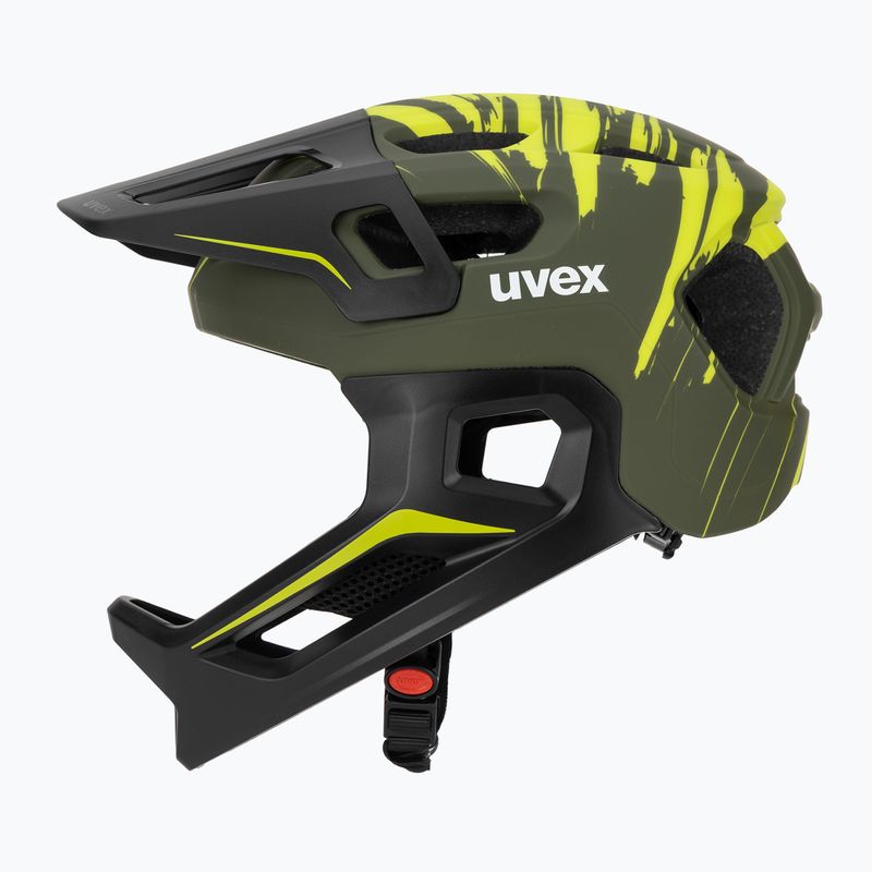 Dětská cyklistická helma UVEX React Fullface Jr dark olive matt 3