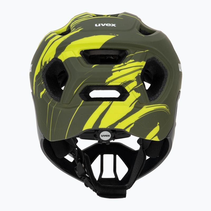 Dětská cyklistická helma UVEX React Fullface Jr dark olive matt 4