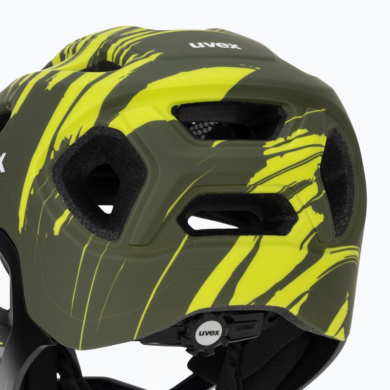 Dětská cyklistická helma UVEX React Fullface Jr dark olive matt 8