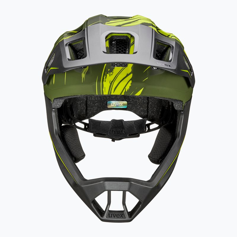 Dětská cyklistická helma UVEX React Fullface Jr dark olive matt 3