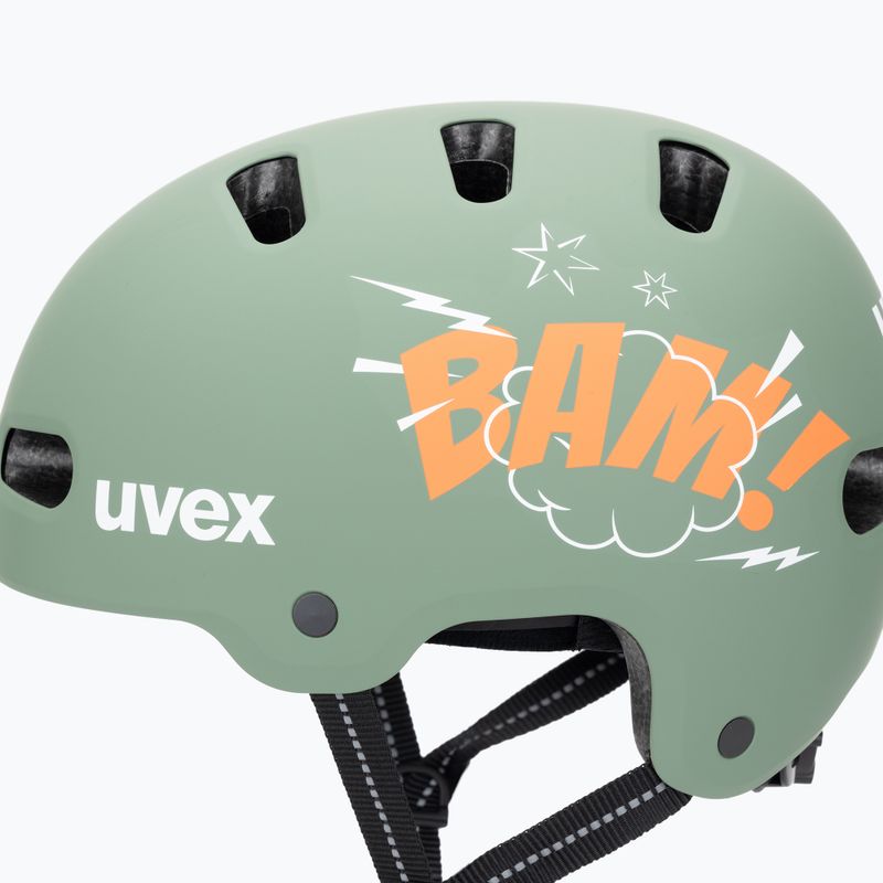 Dětská helma UVEX Kid 4 Style bam moss green/papaya matt 7