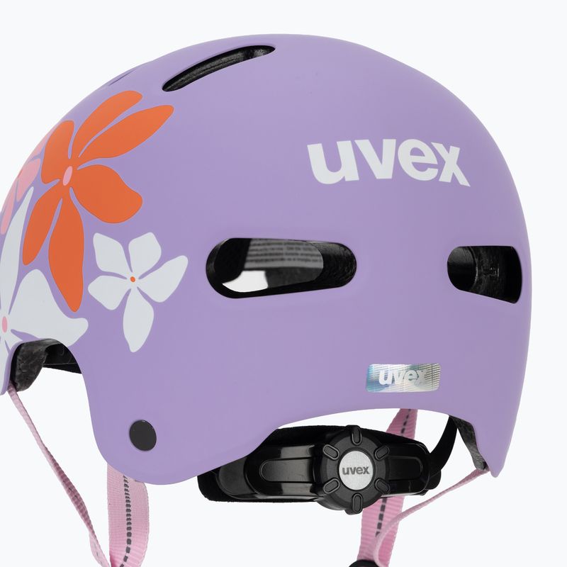 Dětská helma UVEX Kid 4 Style flower lilac matte 8