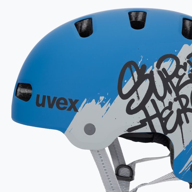 Dětská helma UVEX Kid 4 Style super hero blue matt 7