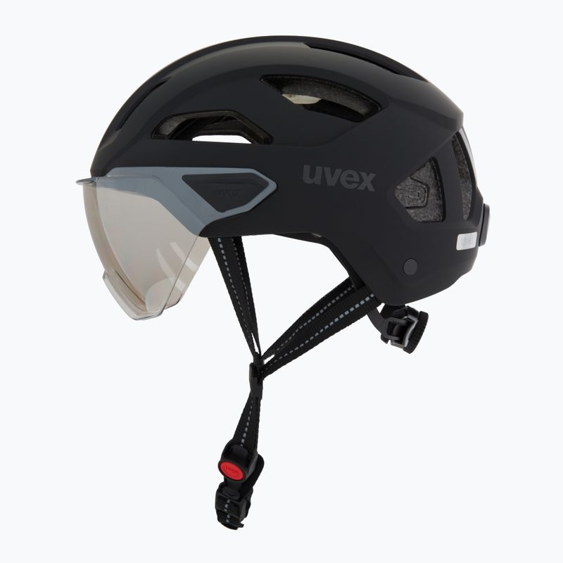 Cyklistická helma UVEX Stride Visor black matt/lite mirror silver 3