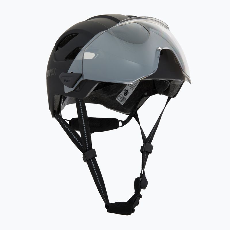 Cyklistická helma UVEX Stride Visor black matt/lite mirror silver 9
