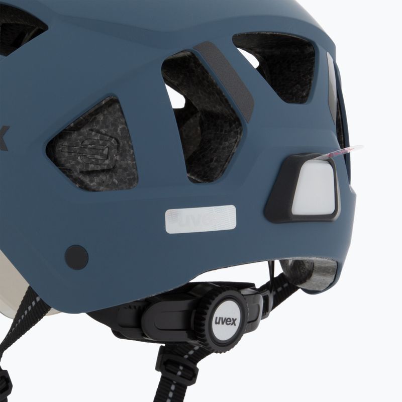 Cyklistická helma UVEX Stride Visor stone blue matt/lite mirror silver 7