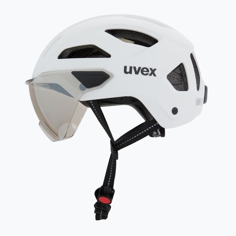 Cyklistická helma UVEX Stride Visor white matt/lite mirror silver 3