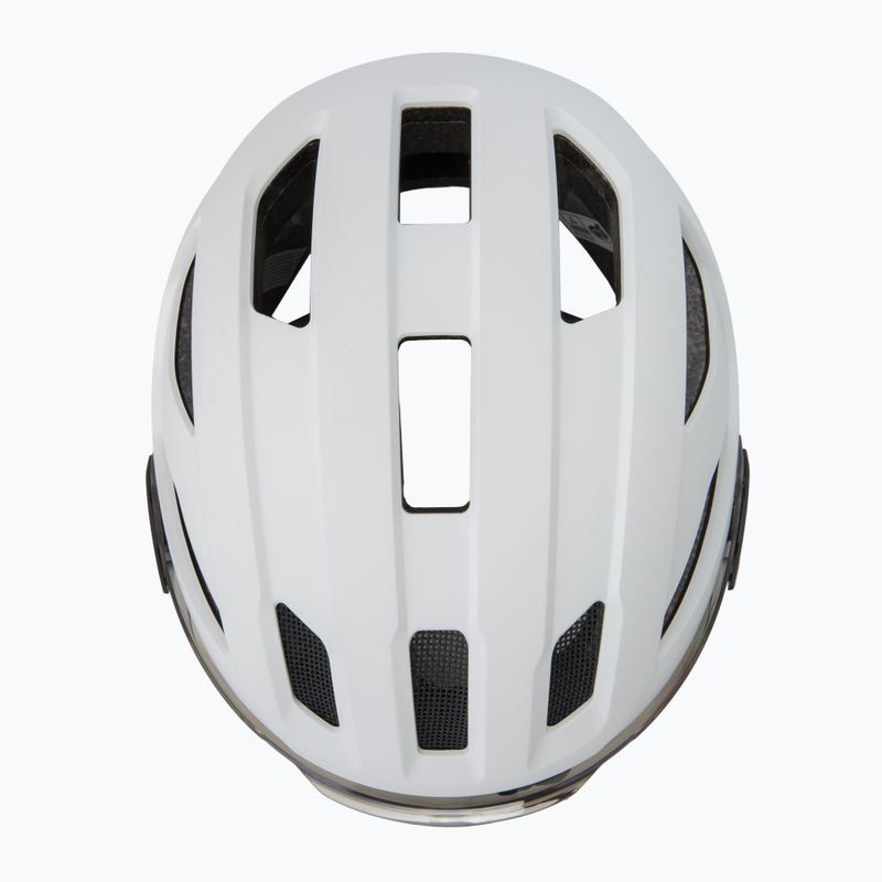 Cyklistická helma UVEX Stride Visor white matt/lite mirror silver 6