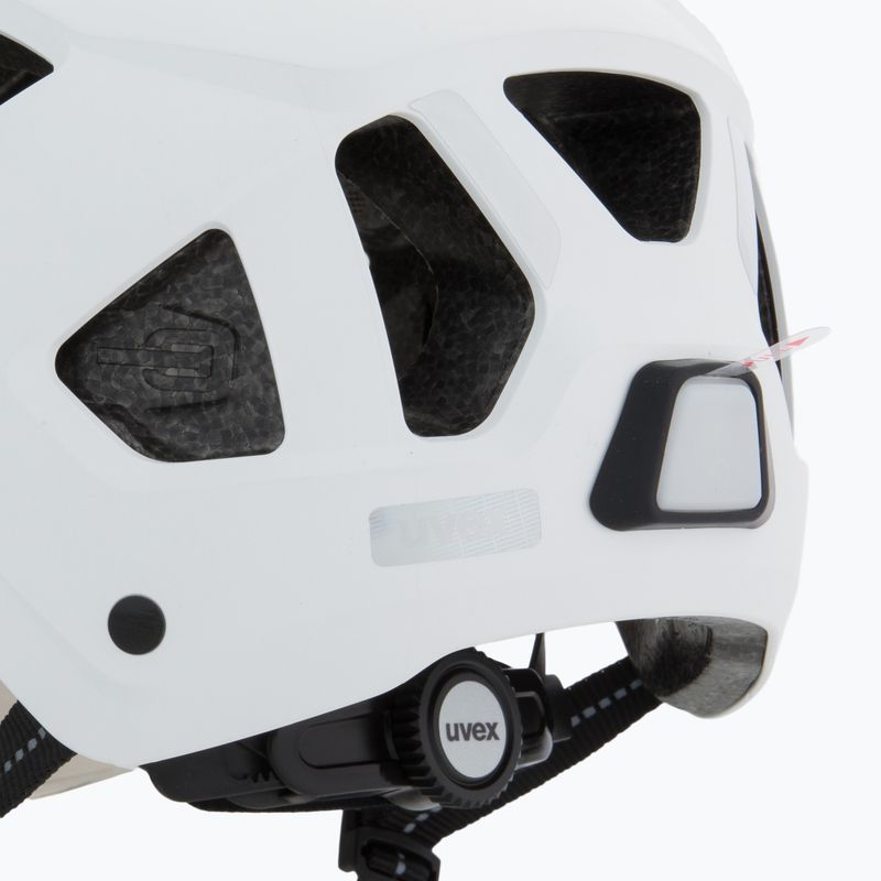 Cyklistická helma UVEX Stride Visor white matt/lite mirror silver 7