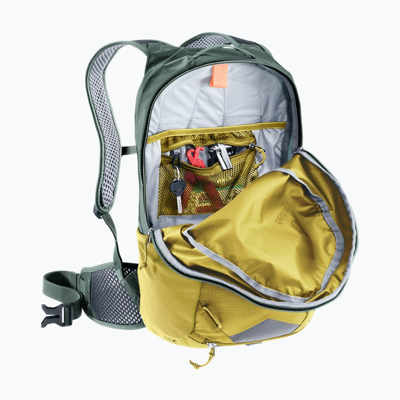 Cyklistický batoh deuter Race 16 tumeric/ivy 7