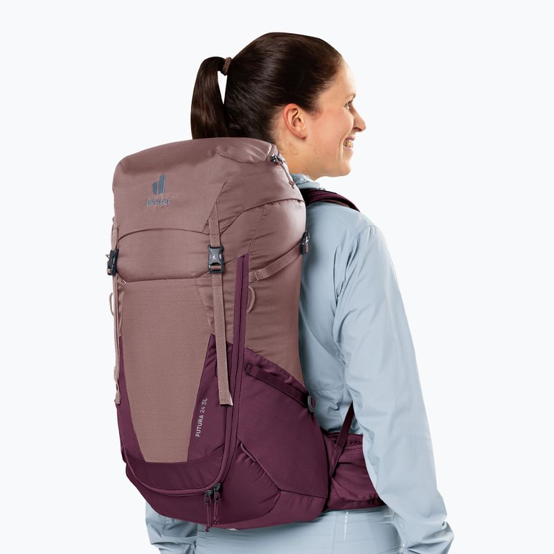 Turistický batoh deuter Futura 24 l SL ash rose/blackcurrant 13