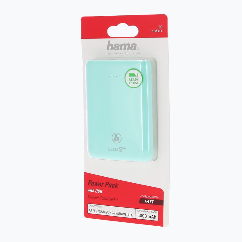 Hama Slim 5HD Power Pack 5000 mAh zelený