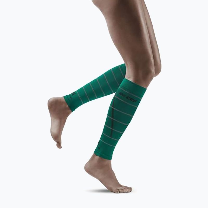CEP Reflexní pánské lýtkové kompresní pásky zelené WS50GZ2 6