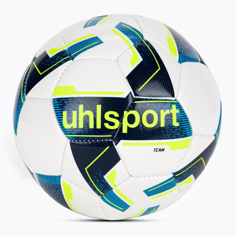 Fotbalový míč uhlsport Team white/navy/fluo yellow velikost 4