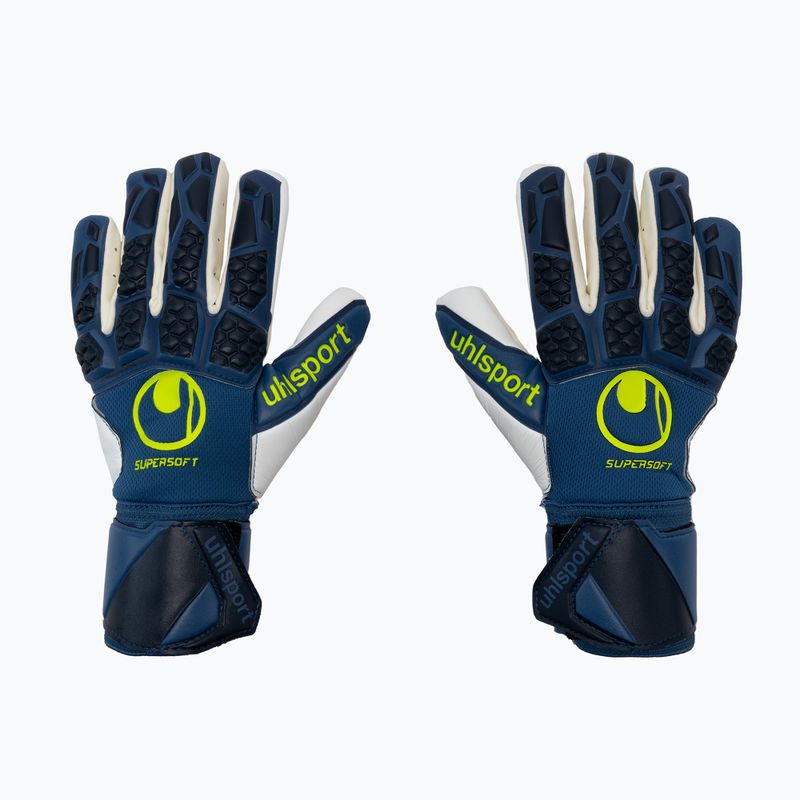 Dětské brankářské rukavice uhlsport Hyperact Supersoft HN modro-bílé 101123601