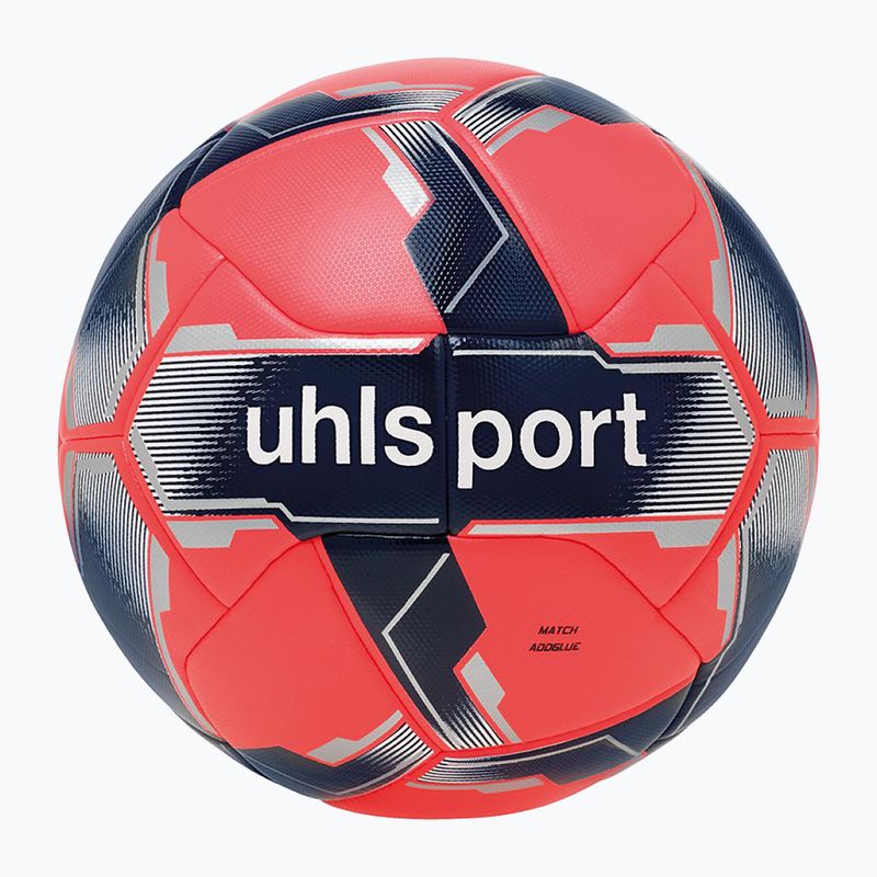 Fotbalový míč uhlsport Match Addglue fluo red/navy/silver velikost 5 4