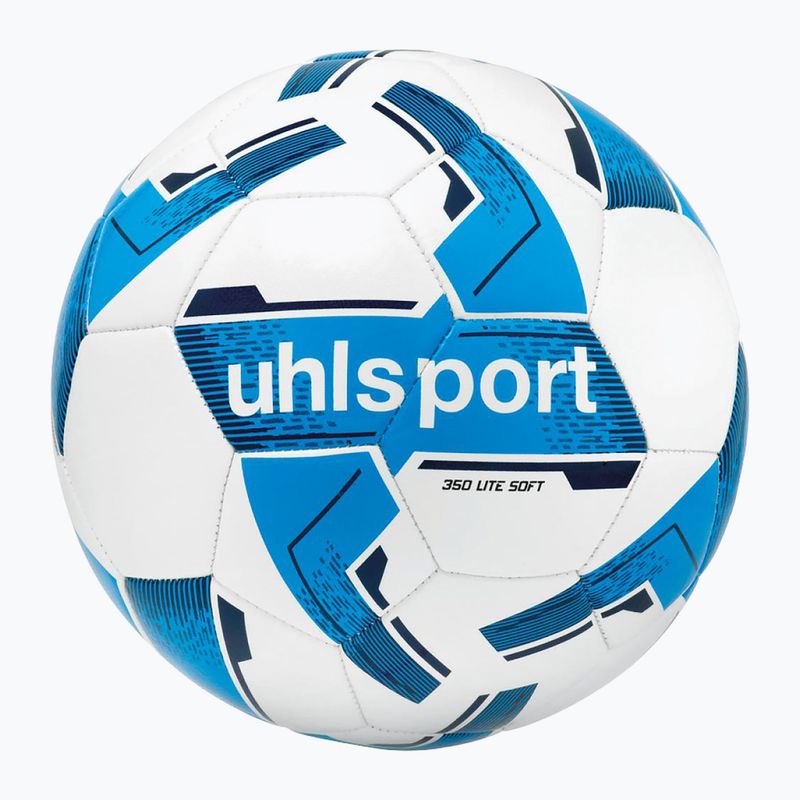 Fotbalový míč uhlsport Lite Soft 350 white/cyan/navy velikost 5 4