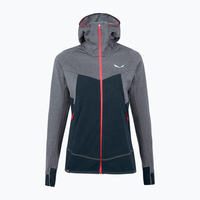 Salewa Puez Hybrid PL FZ Hoody dámská fleecová mikina šedo-zelená 00-0000027389