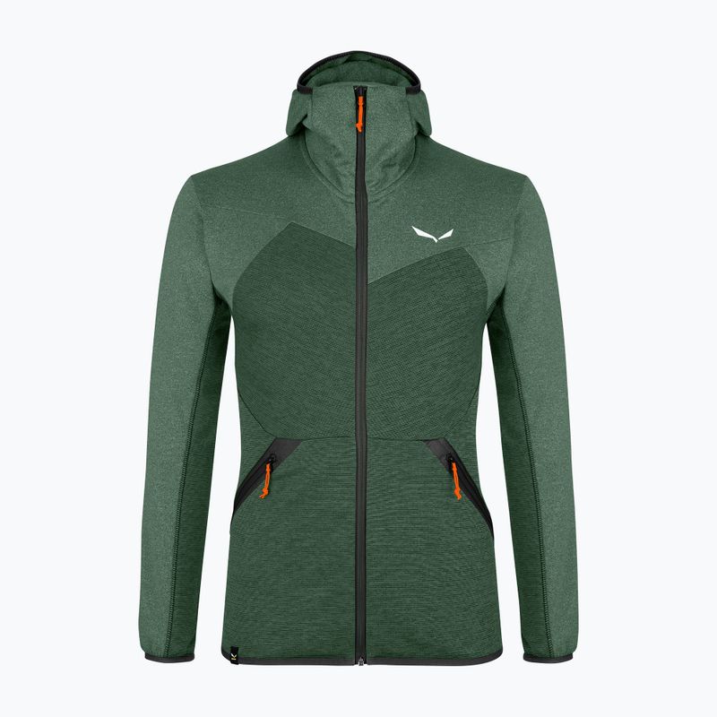 Pánská fleecová mikina Salewa Puez Melange PL FZ Hoody zelená 00-0000027386