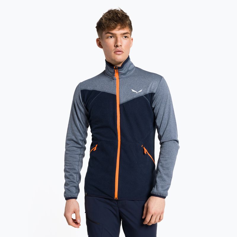 Pánská fleecová mikina Salewa Puez Hybrid PL FZ navy-grey 00-0000027388