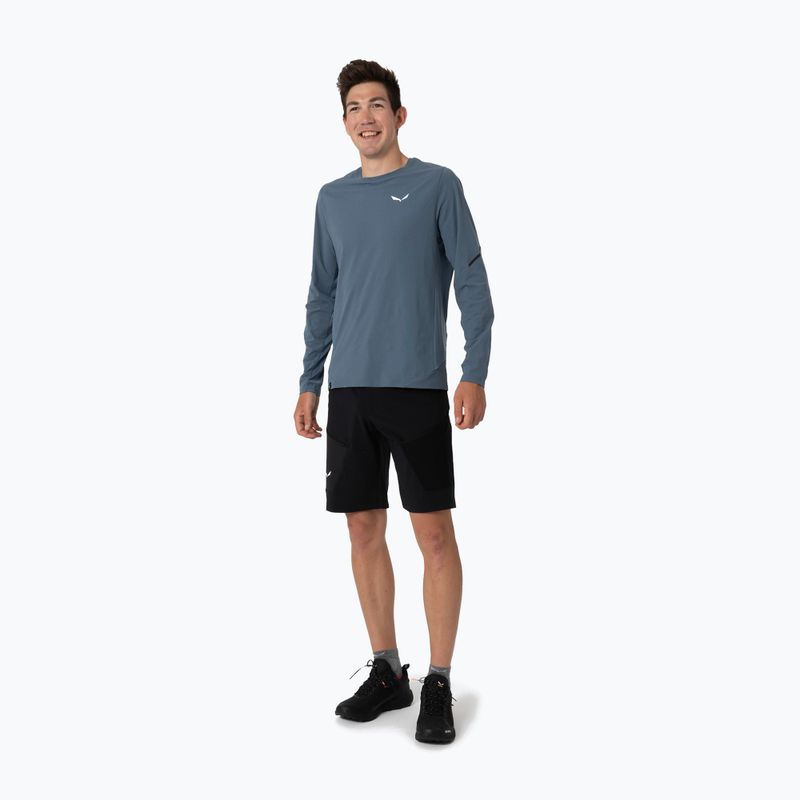 Pánské tričko longsleeve Salewa Pedroc Dry java blue 2