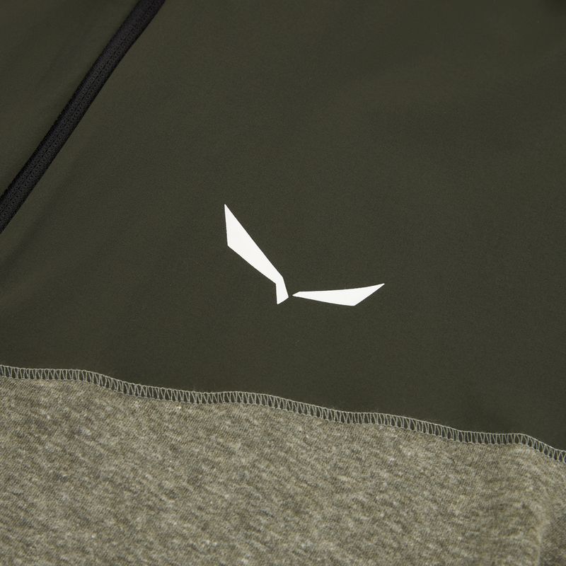 Pánská trekingová mikina Salewa Puez 2 Dry Hood FZ dark olive melange 3