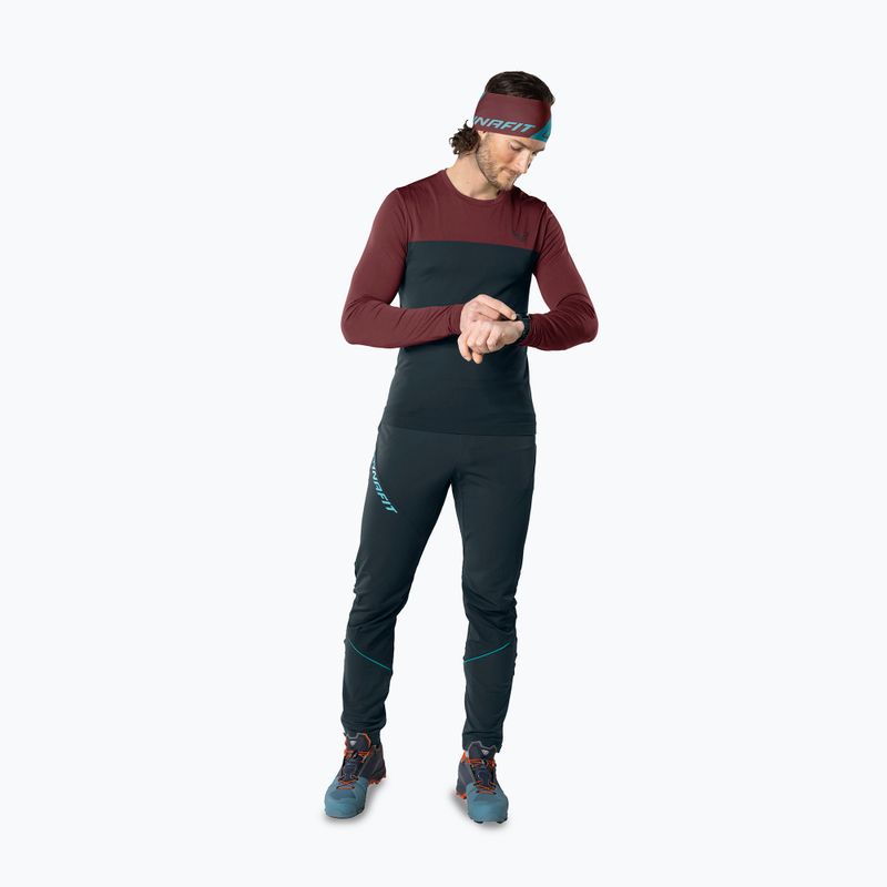 Pánské trekové tričko Longsleeve DYNAFIT Traverse S-Tech bluberry burgundy 2