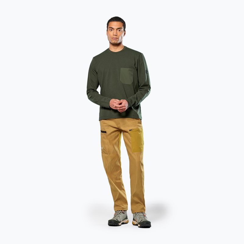 Pánská trekingová mikina Salewa Fanes Dry Pullover dark olive 2