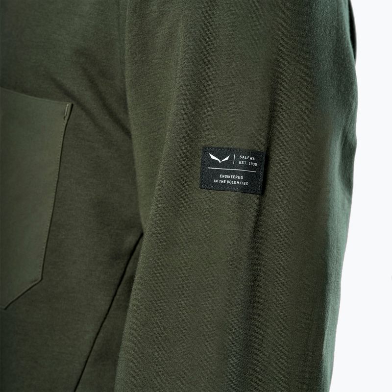 Pánská mikina Salewa Fanes Dry Pullover tmavě olivová 5