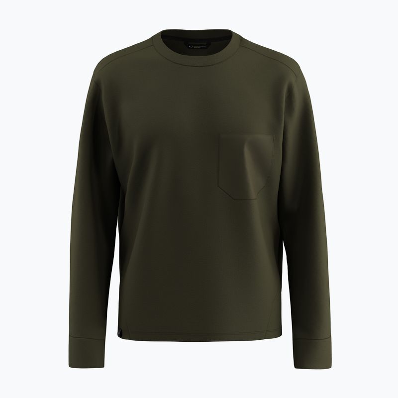 Pánská mikina Salewa Fanes Dry Pullover tmavě olivová 7