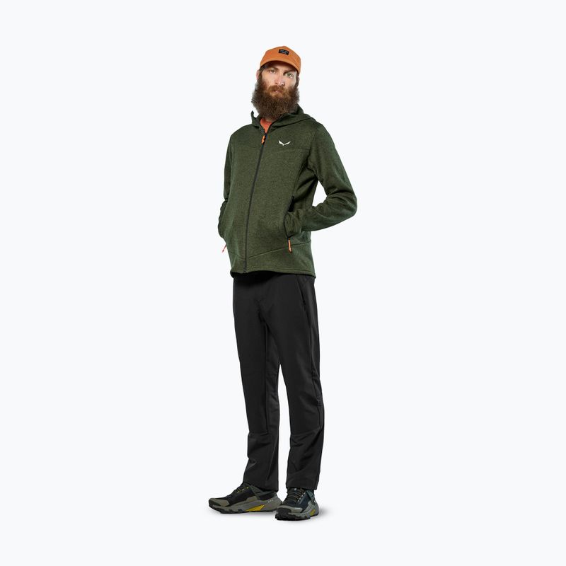 Pánská treková mikina Salewa Puez Rocca Polarlite Hood dark olive 2
