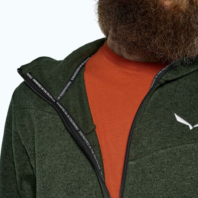 Pánská treková mikina Salewa Puez Rocca Polarlite Hood dark olive 4