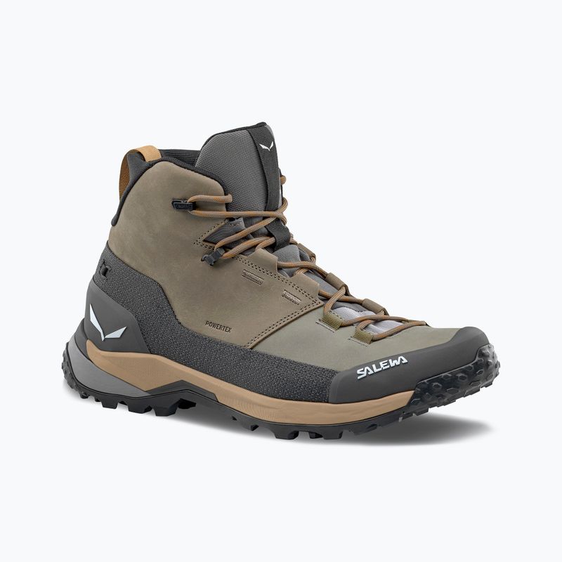 Pánské trekové boty Salewa Puez Leather Mid Ptx bungee cord / onyx 9