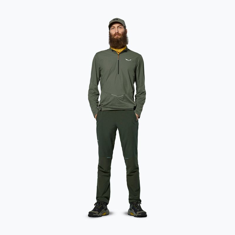 Pánské tričko Longsleeve Salewa Pedroc Dry Wind Half Zip Tee faded green 2